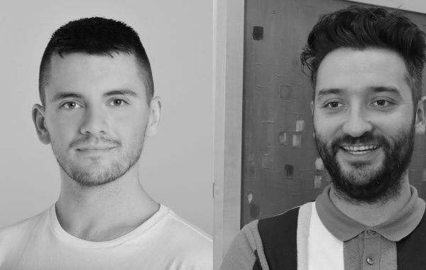Headshots of Joss Arnott (left) and Phil Hargreaves (right). The images are black and white