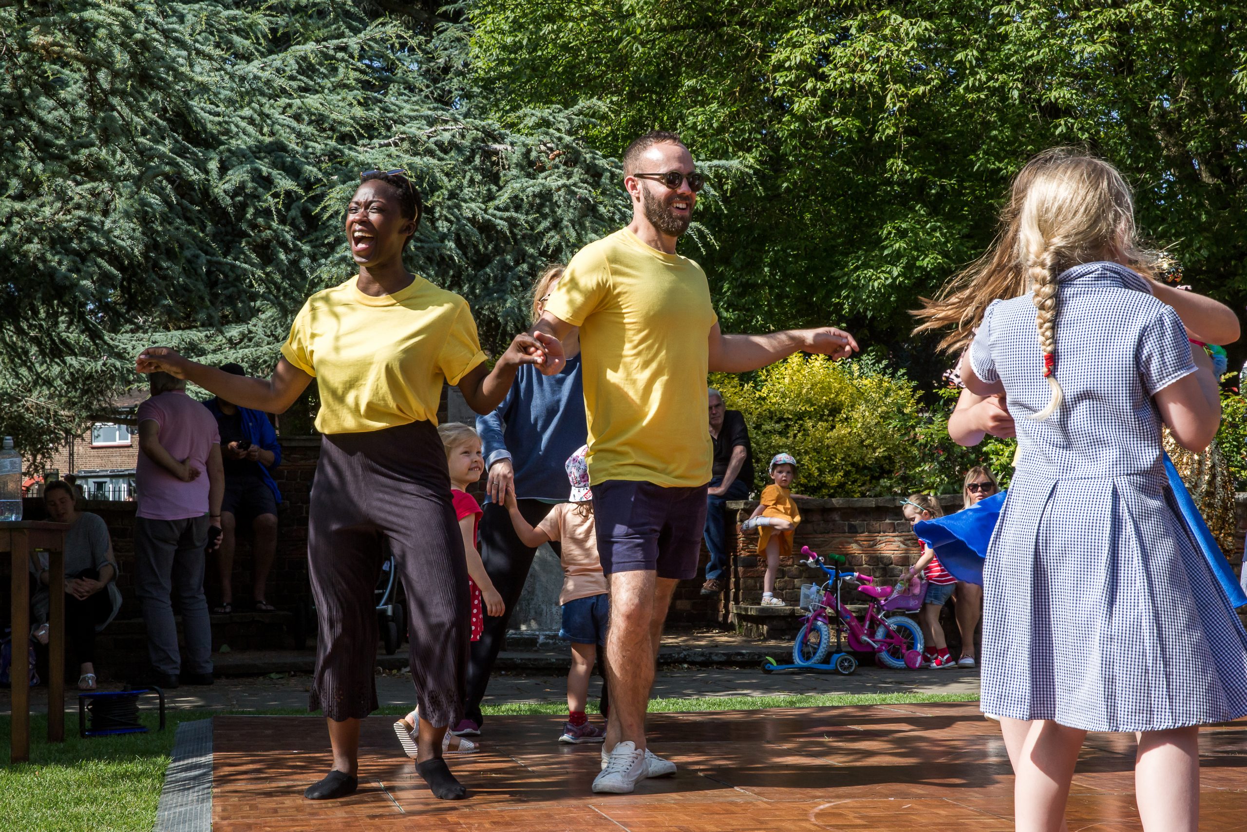 Dance Walking - dancers performing outside in the sunshine