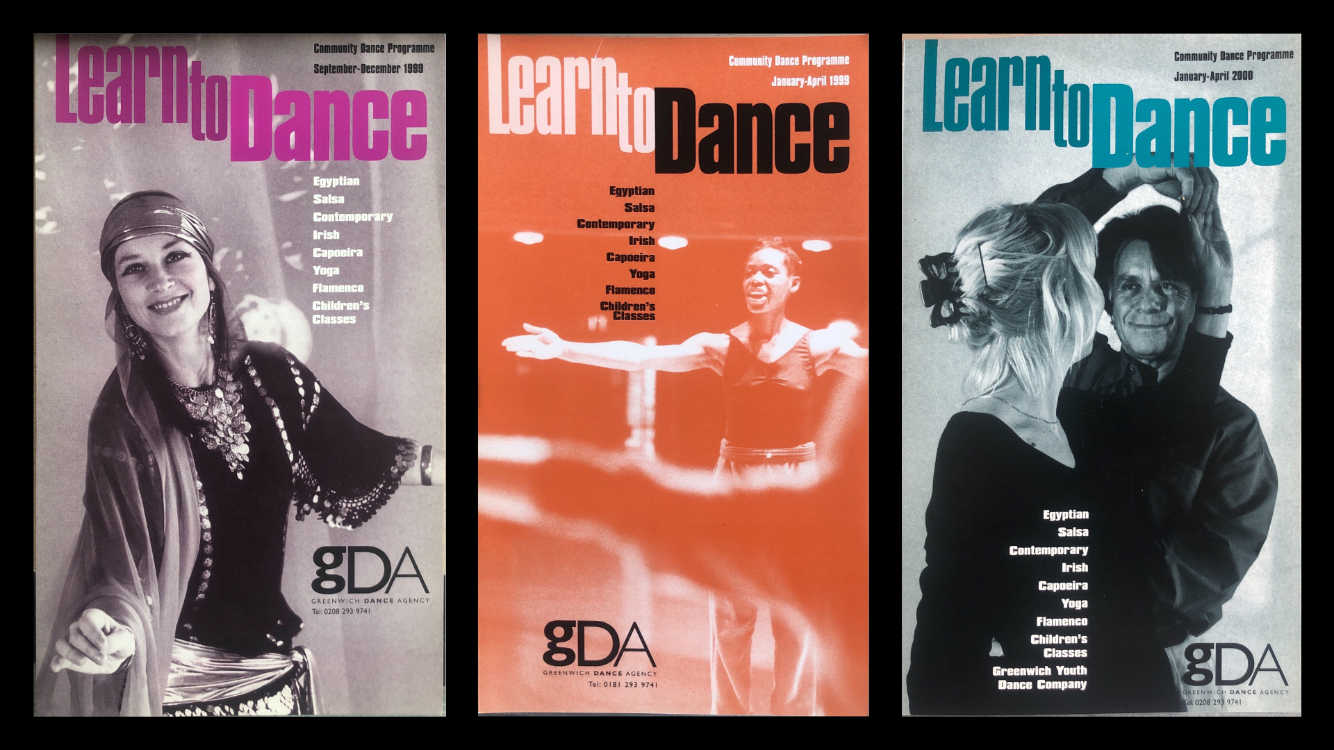 30 years in pictures: 1999-2000. Learn to Dance. Three brochures from the late 1990s